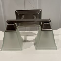 Two Light Wall / Bath Vanity Style Lights, Brushed Finish