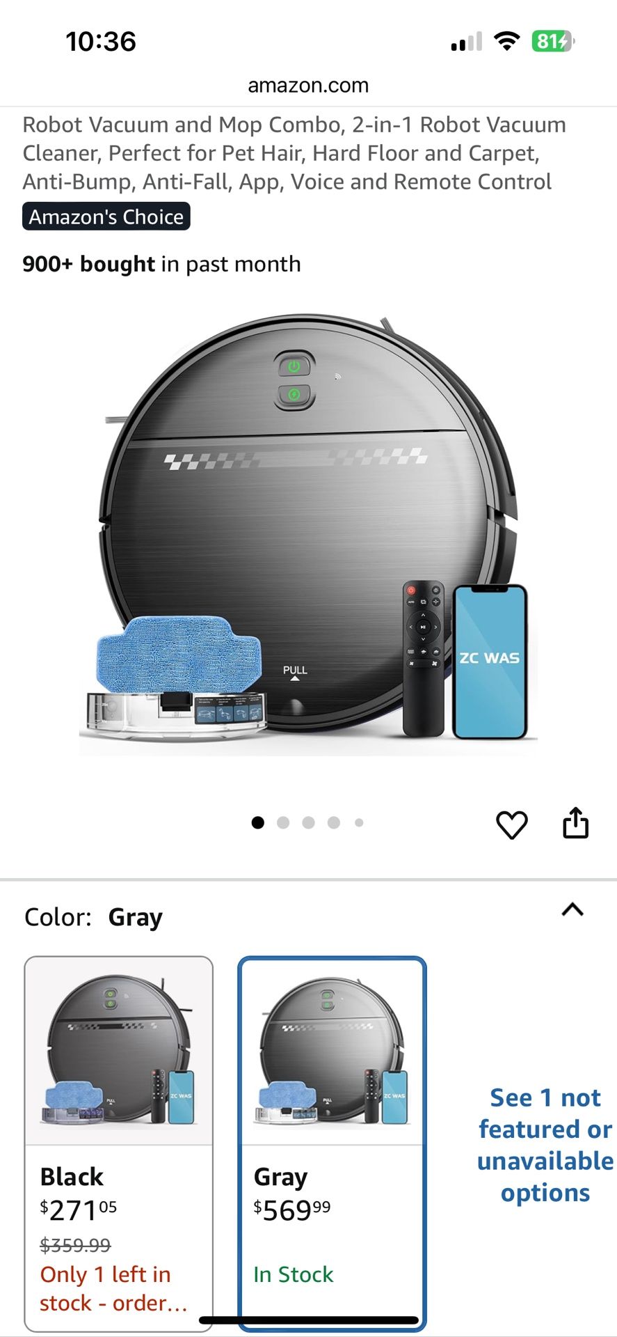 Robot vacuum & Mop Combo