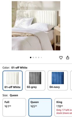 White Velvet Headboard – Queen-Cabecero de terciopelo blanco - Queen