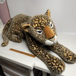 Leopard Large Plush Jumbo Oversized Stuffed Animal Vintage Realistic Rare