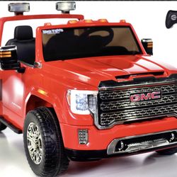 AVAILABLE ON CHRISTMAS EVE 🎄 !!NEW 12V REMOTE CONTROL Electric Kid Ride On Car Power Wheels 2 Seat GMC Sierra Denali with Leather Seats, LEDs, Radio 