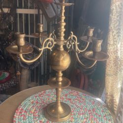 Vintage Antique Brass Candelabra 