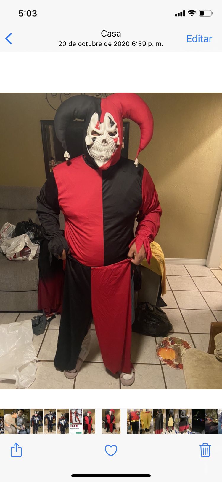 wicked  jester costume xl