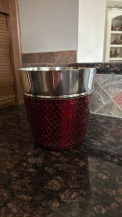 NWT Pier 1 Red Mosaic Champagne Bucket