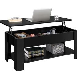 Black Coffee Table (table Top With Storage 