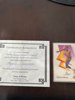 Magic Johnson autographed card