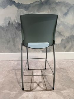 8 HON Commercial Bar-Height Chairs / Stools – Light Blue