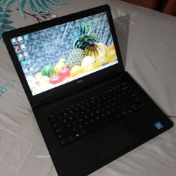 14"inch Intel Celeron Dell Laptop, 32GB eMMC, 2GB RAM, Inbuilt Bluetooth, SD Card Reader, HDMI And a WebCam. Windows 10 Installed.