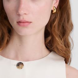 MADEWELL Gold Sculptural Droplet Statement Earrings-NWT