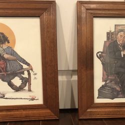 Framed Norman Rockwell pictures $18 each