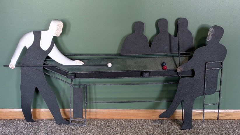Curtis Jere Metal Billiards Pool Hall Decor The Hustler Signed 1992