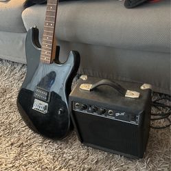 Fender Starcaster Black Guitar With SP10 Amp