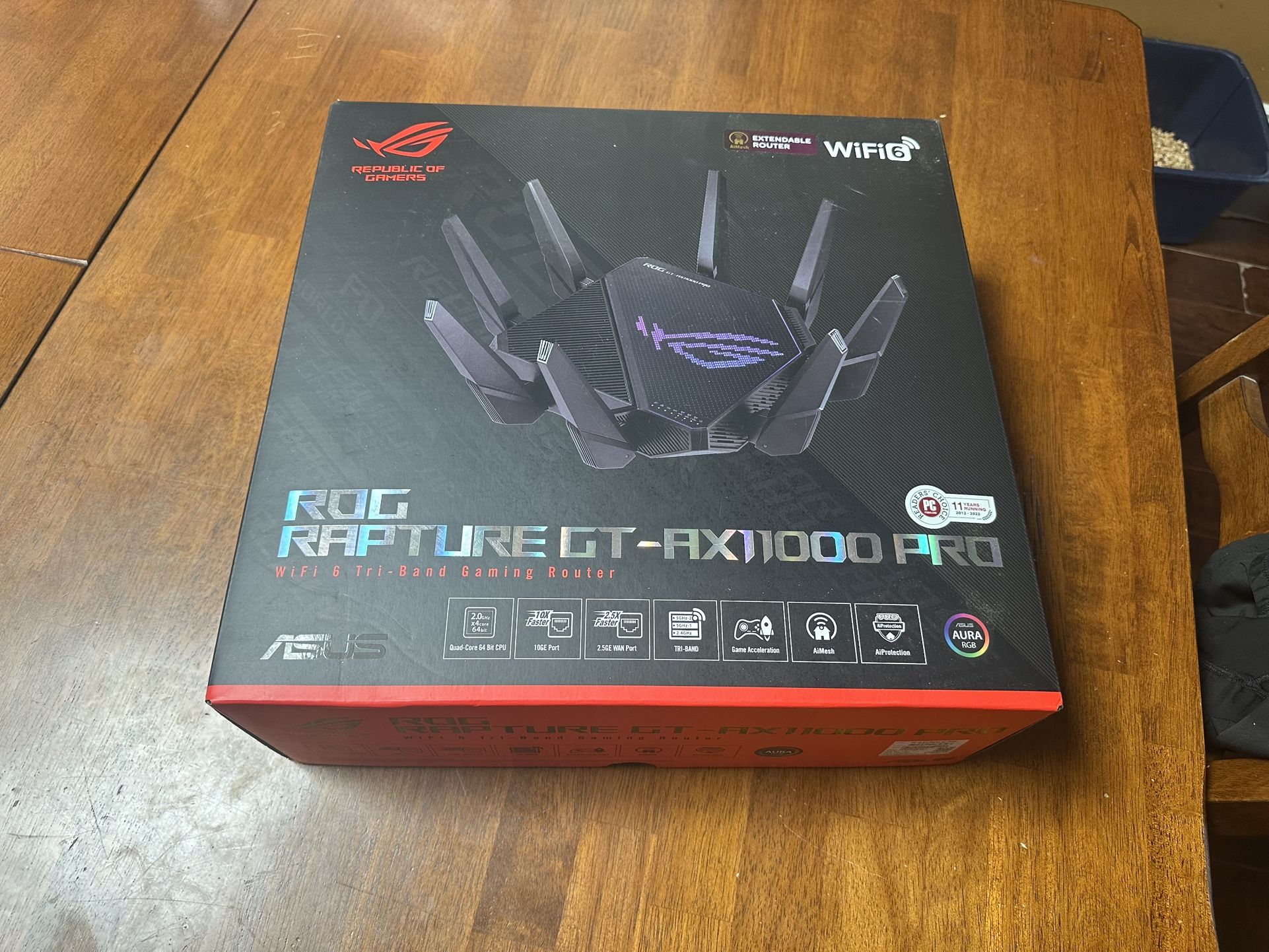 ASUS ROG Rapture GT-AX11000 Pro Tri-Band WiFi 6 Extendable Gaming Router, 10G & 2.5G Ports, ASUS RangeBoost Plus, Triple-level Game Acceleration, Subs