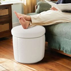 Modern Round Ottoman with Storage