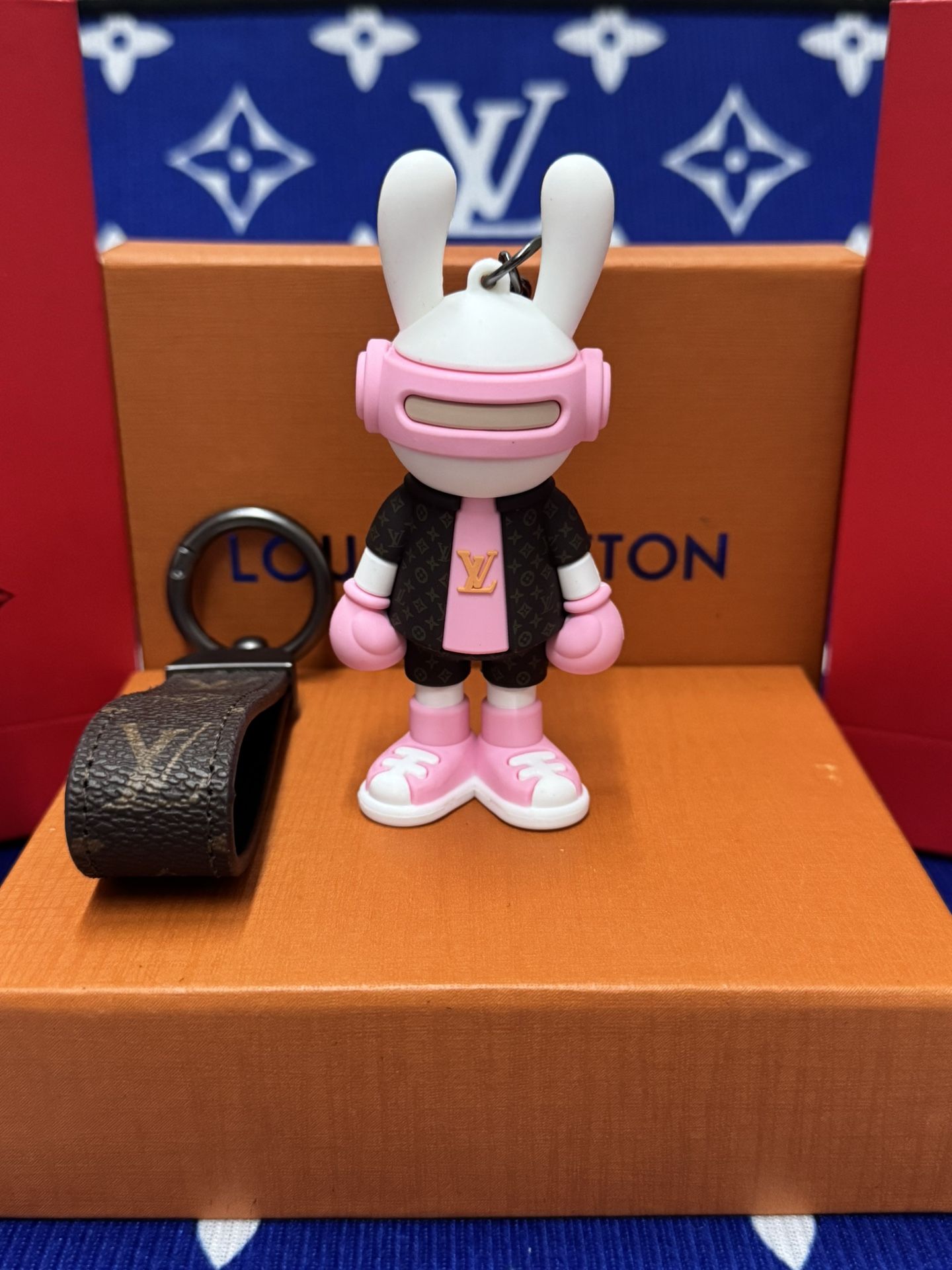 Louis Vuitton Pink Bunny & Leather Strap Combo Set - New in Box Luxury Gift