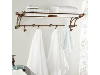 Towel Wall Shelf, 43" L x 18" W x 11" H, Brown