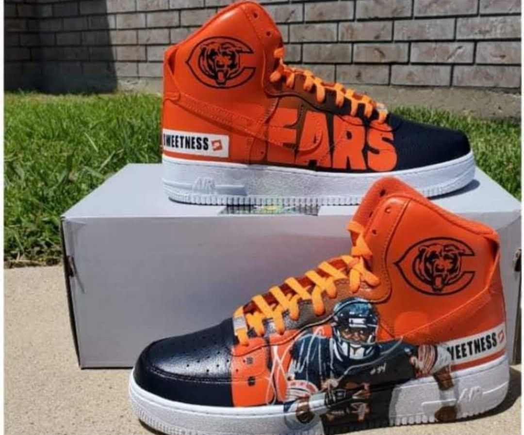 Custom Walter Payton 'Sweetness' Chicago Bears Nike Air Force 1 | Men's 10.5 | One-of-a-Kind Art Sneaker