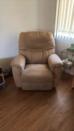 Beige Microfiber Recliner Chair
