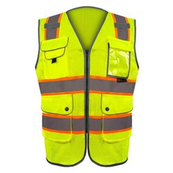 FX SAFETY High Visibility Yellow Safety Vest With Multiple Pockets Available In XS To 3XL