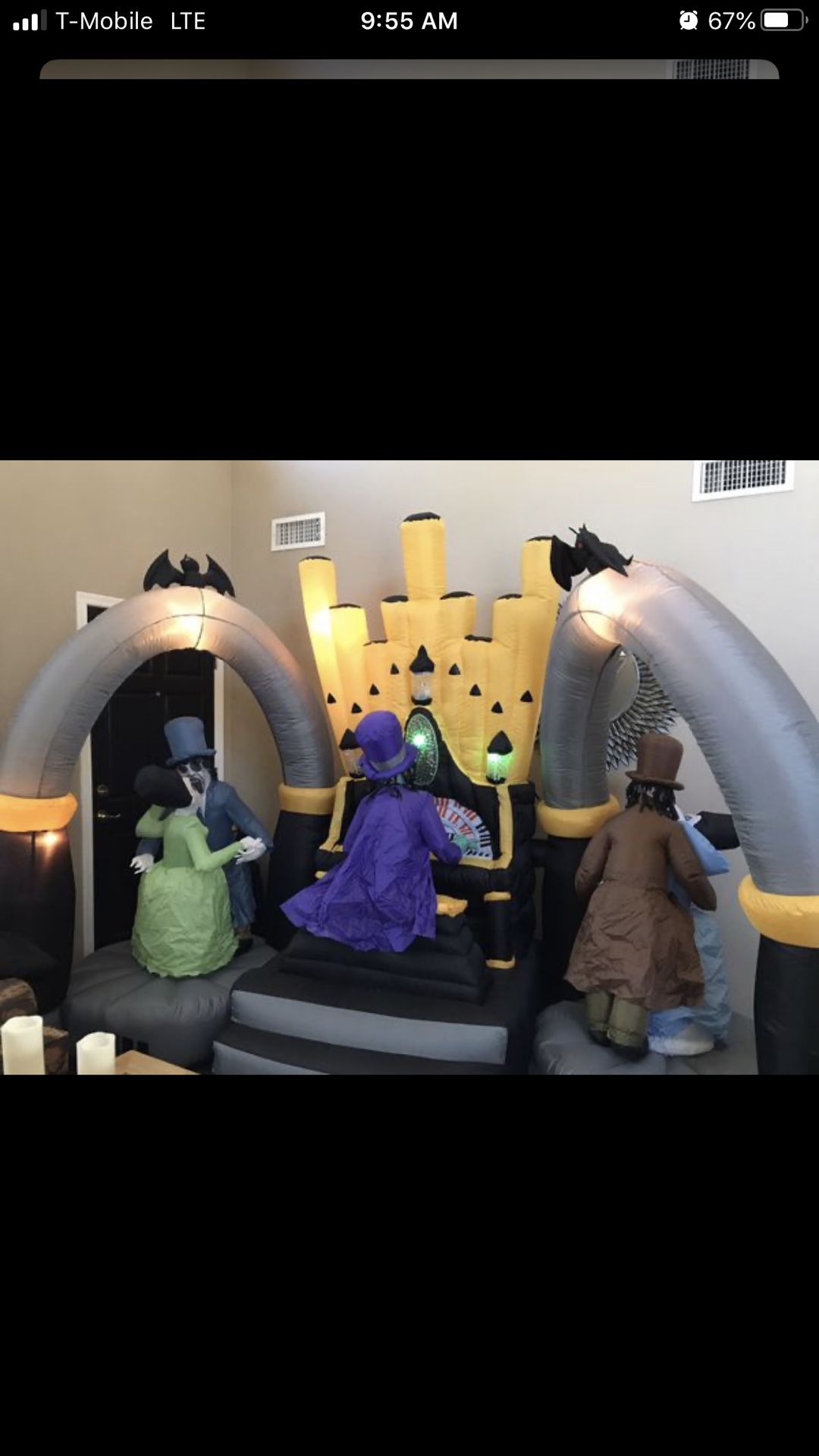 Rare Gemmy Zombie Airblown Inflatable Organ Player With Side Dancers