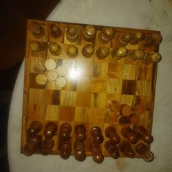 Tigerwood And Maple Chess/Checkers Set