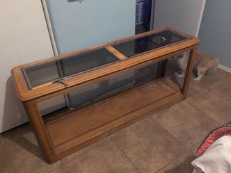 Wood/glass console table