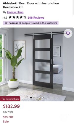 Abhishekh Barn Door with Installation Hardware Kit In WHITE