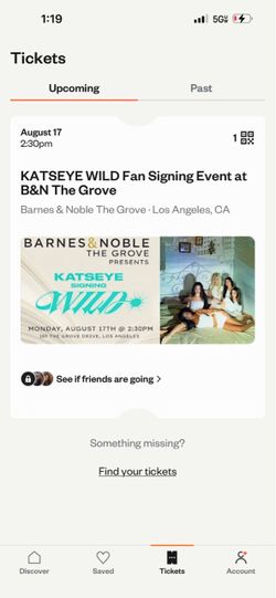 KATSEYE BARNES AND NOBLE FAN SIGNING EVENT TICKET