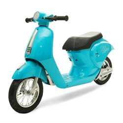 24V Hyper Toys Retro Electric Scooter, Easy Twist Throttle, Blue, Ages 13+, Including Teens, Tweens
