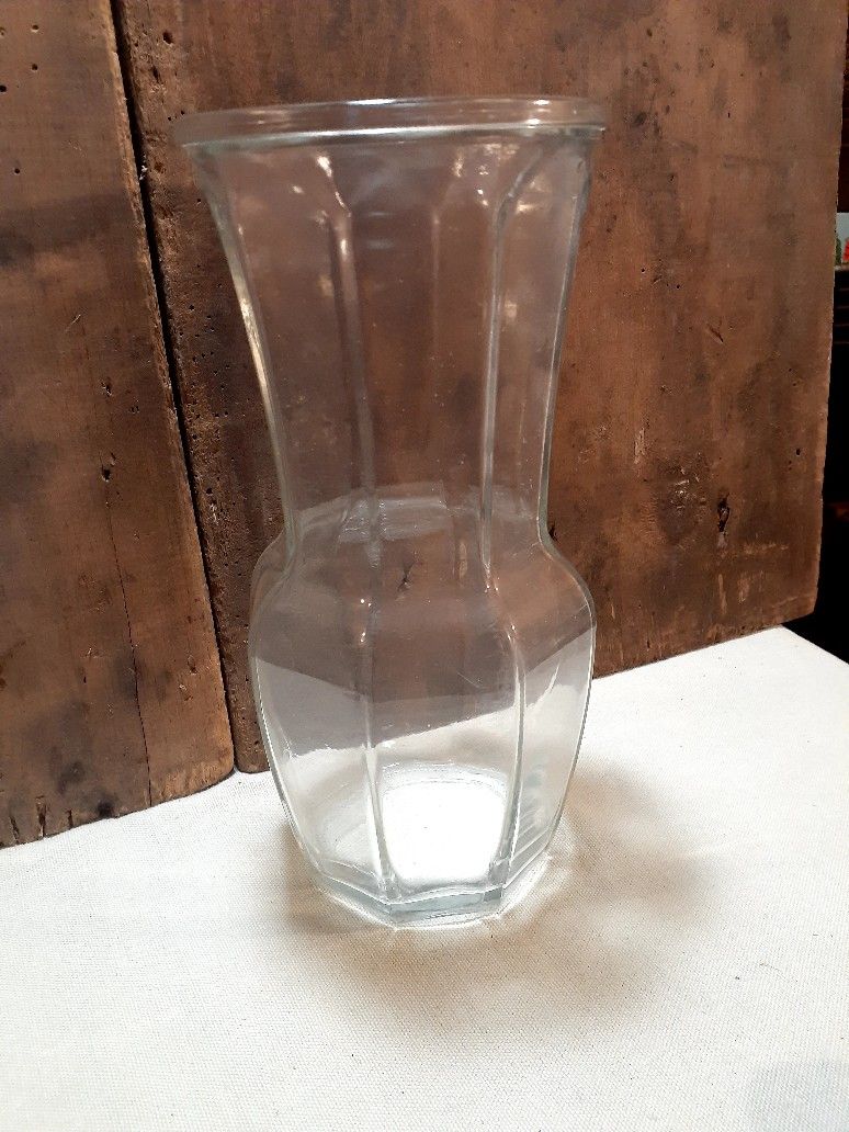 Vintage Clear Glass Bouquet Vase
