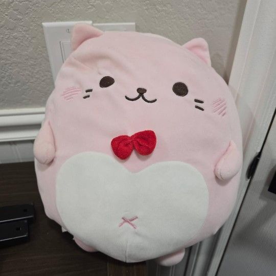 Cat plushie with bow.