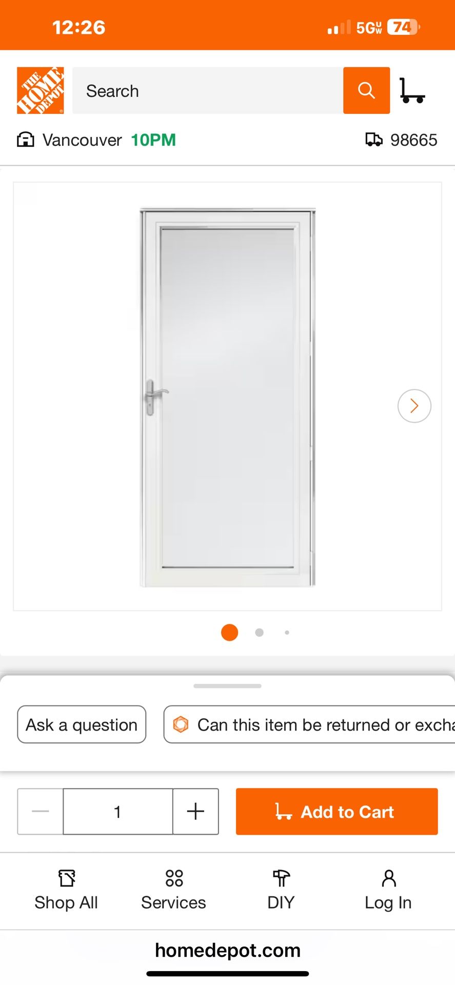 Anderson 3000 Full View Storm Door-new