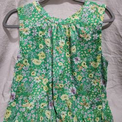 Loft Floral Bubble Hem Mixed Media Top (Sz:L)