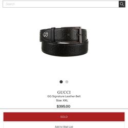 Gucci GG Signature Mens Belt Black (35"-39")