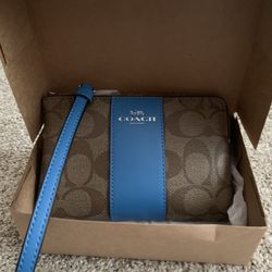Coach Wristlet brown & blue