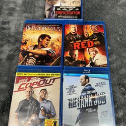 Bundle of 5 Blu Ray movies in excellent shape. All movies watched once & Infiltrator is new.  