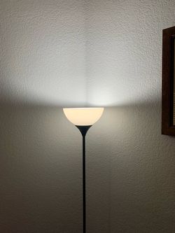 Black Torchiere Floor Lamp w/ Foot Switch and Remote