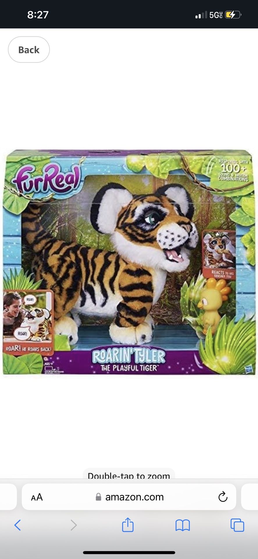 FurReal friends Roarin Tyler, the Playful Tiger, Orange, White