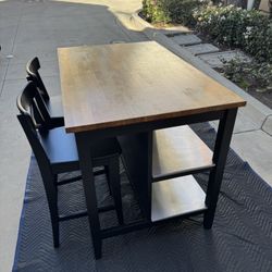 Ikea STENSTORP Kitchen Island & 2 Bar Stools