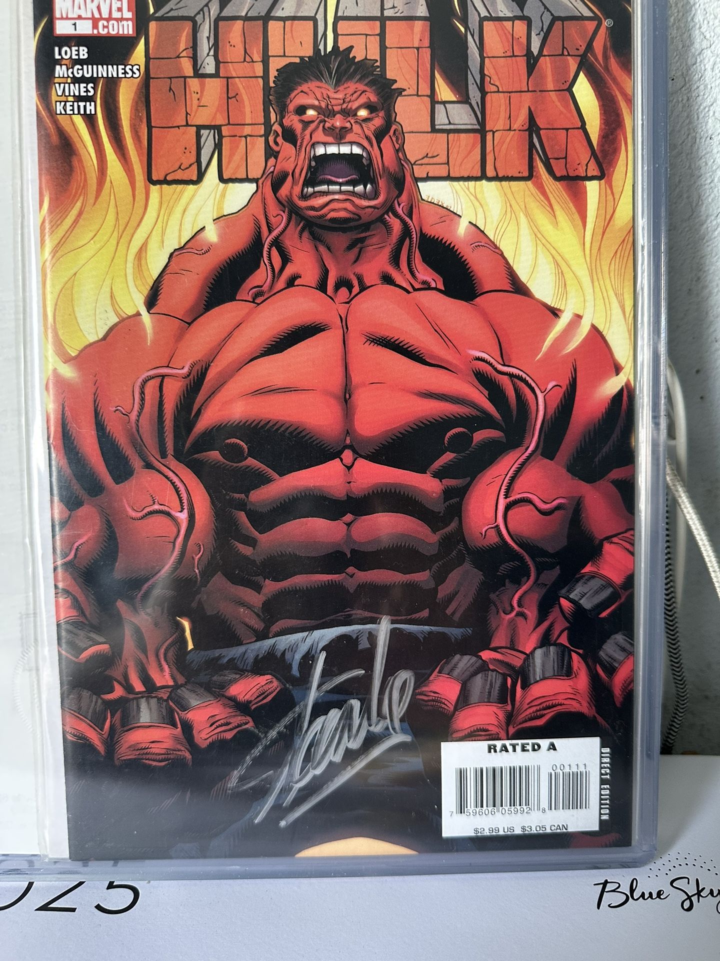 Stan Lee Signed Red Hulk 1