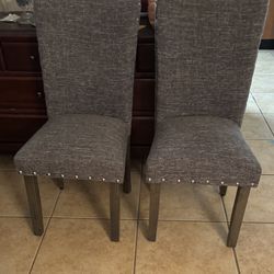 2 Beautiful Gray Chair Best Condition 