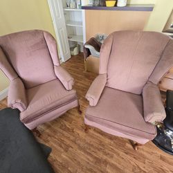 2 Salmon Color Chairs