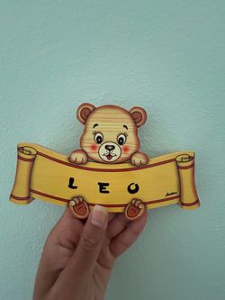Authentic Bartolucci Wood Name Sign: Leo