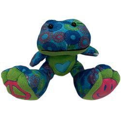 Adorable Plush Psychedelic Peace Frog