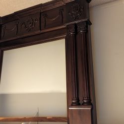 Large Mahogany wood Mantel 