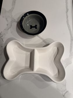 2 Dog Bowls. Ceramic. For Smaller Dogs