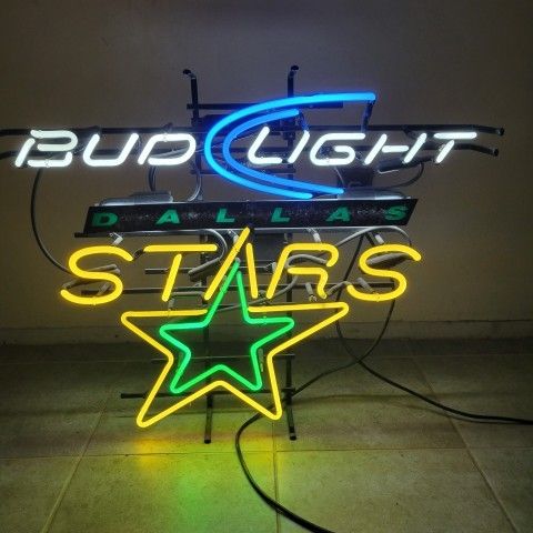 dallas stars neon light