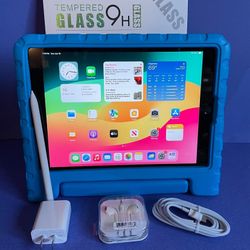 Apple IPad 7th Generation (10.2” Retina / IOS 18) 32GB with kids case, Pen & Accessories (Netflix, zoom, Roblox etc supported) 