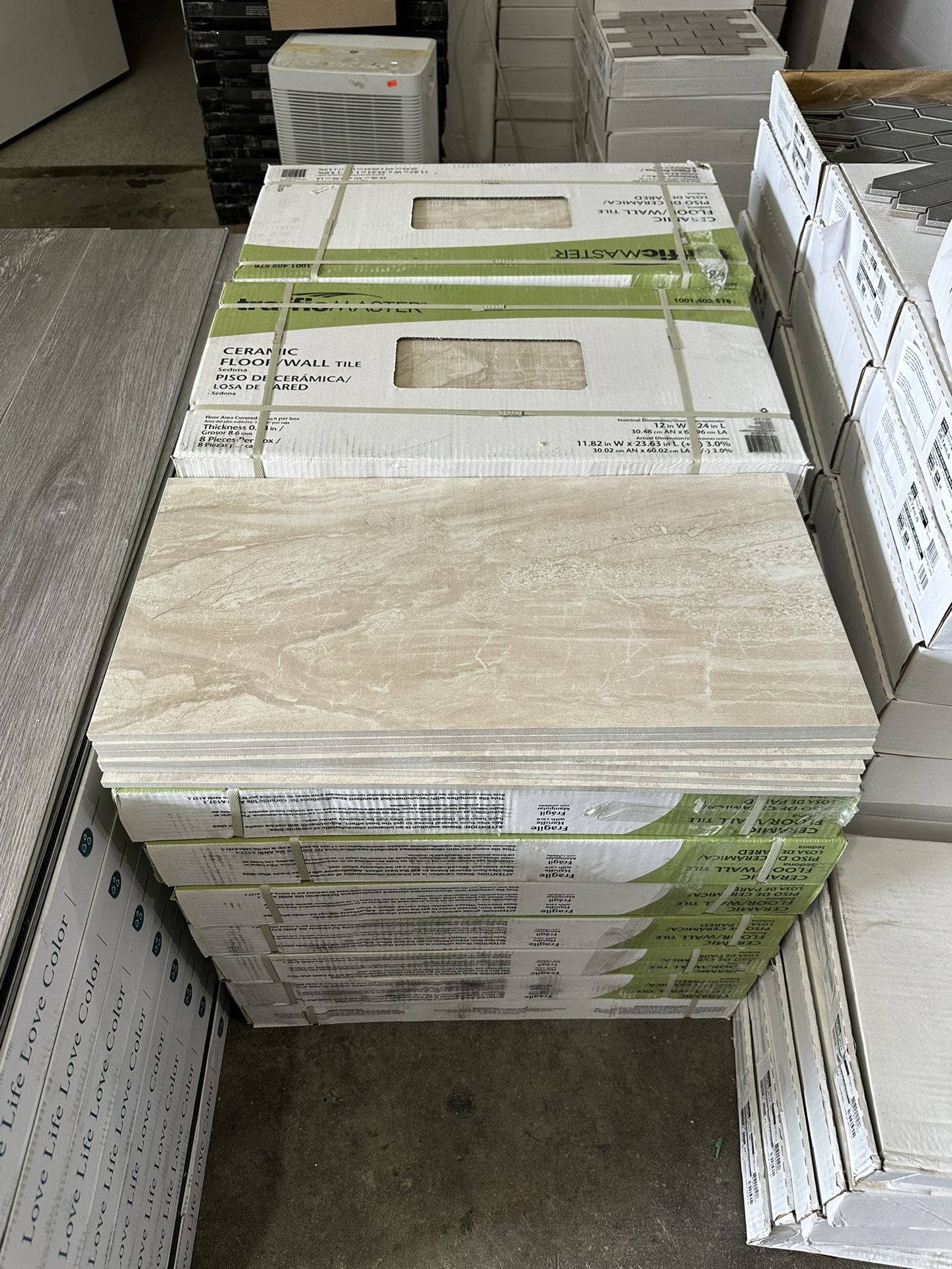 TrafficMaster Sedona 12 in. x 24 in. Matte Ceramic Stone Look Floor and Wall Tile (16 sq. ft./Case)