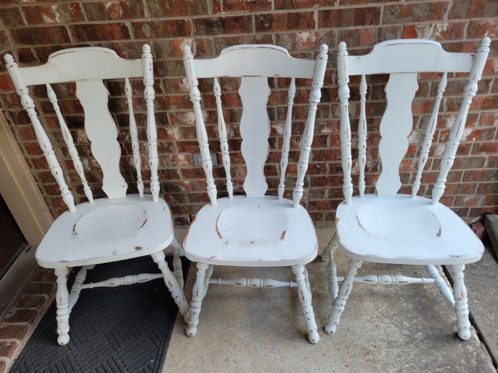 3 Large Farmhouse Dining Chairs For $60